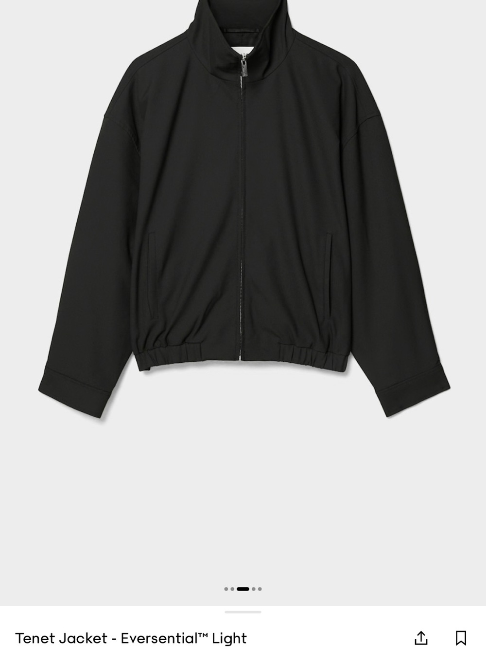 Aritzia Black Lightweight Zip Shirt Jacket